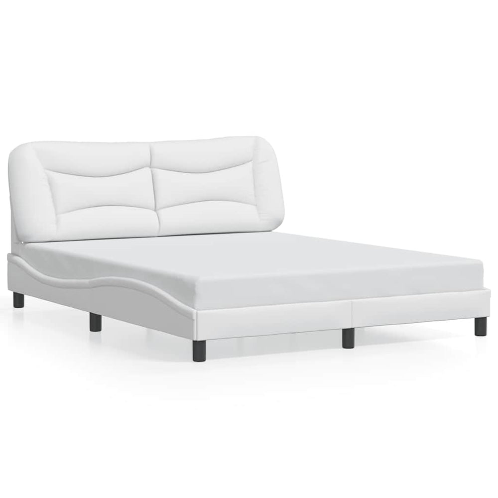 vidaXL Cadre de lit sans matelas « Hvar » Blanc 160x200 cm Similicuir