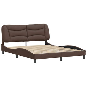 Bettgestell Braun 160x200 cm Kunstleder