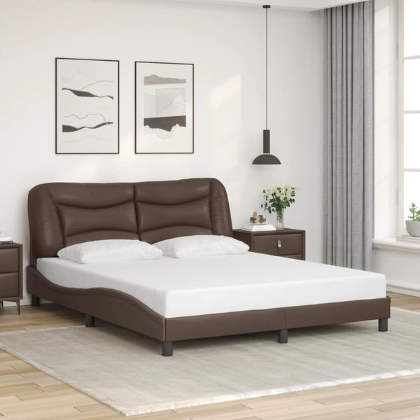 Bettgestell Braun 160x200 cm Kunstleder