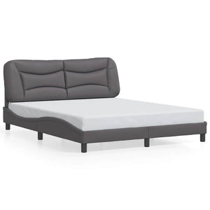 vidaXL Cadre de lit sans matelas "Hvar" Gris 160x200 cm Similicuir
