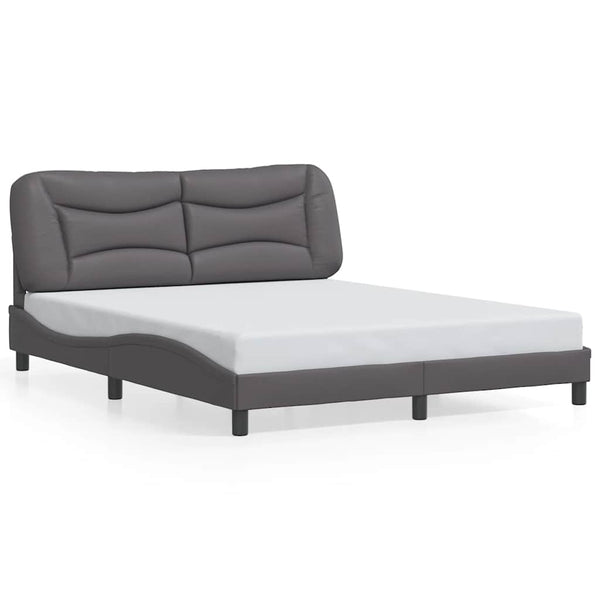 vidaXL Cadre de lit sans matelas "Hvar" Gris 160x200 cm Similicuir