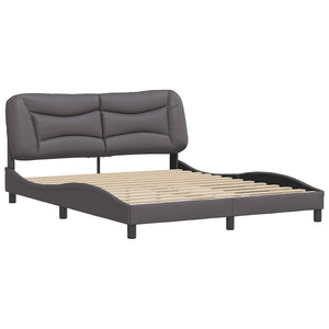 vidaXL Cadre de lit sans matelas "Hvar" Gris 160x200 cm Similicuir