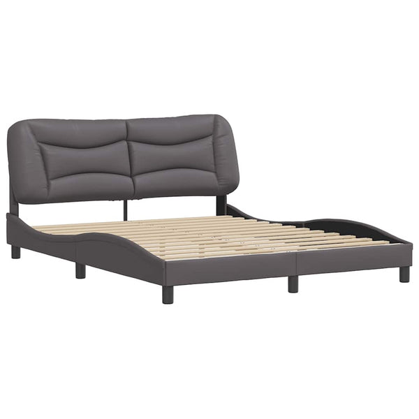 vidaXL Cadre de lit sans matelas "Hvar" Gris 160x200 cm Similicuir