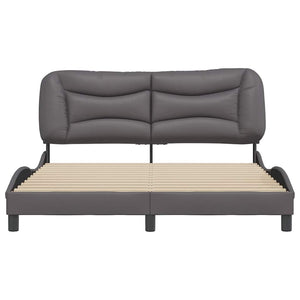 vidaXL Cadre de lit sans matelas "Hvar" Gris 160x200 cm Similicuir