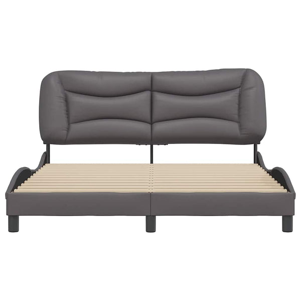 vidaXL Cadre de lit sans matelas "Hvar" Gris 160x200 cm Similicuir