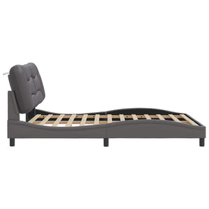 vidaXL Cadre de lit sans matelas "Hvar" Gris 160x200 cm Similicuir