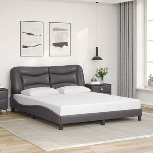 vidaXL Cadre de lit sans matelas "Hvar" Gris 160x200 cm Similicuir