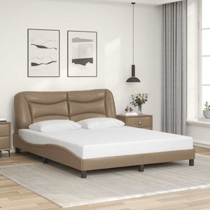 vidaXL Cadre de lit sans matelas "Hvar" Cappuccino-Marron 160x200 cm Similicuir