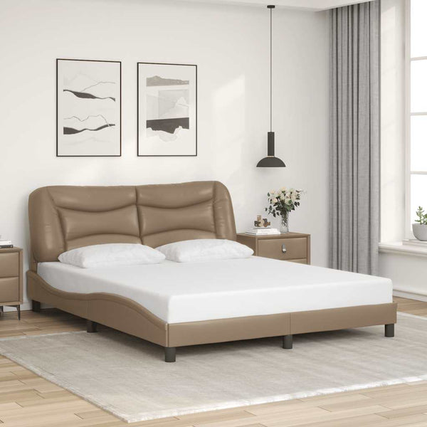vidaXL Cadre de lit sans matelas "Hvar" Cappuccino-Marron 160x200 cm Similicuir