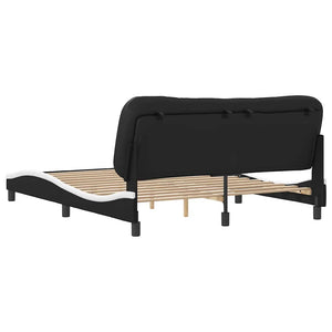 vidaXL Cadre de lit sans matelas "Hvar" Noir et blanc 160x200 cm Similicuir