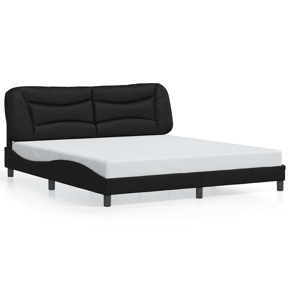 vidaXL Cadre de lit sans matelas "Hvar" Noir 180x200 cm Similicuir