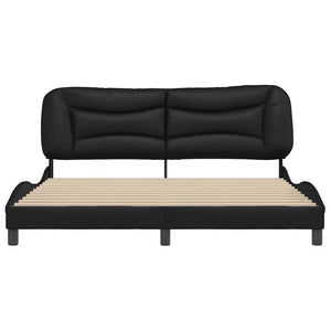 vidaXL Cadre de lit sans matelas "Hvar" Noir 180x200 cm Similicuir
