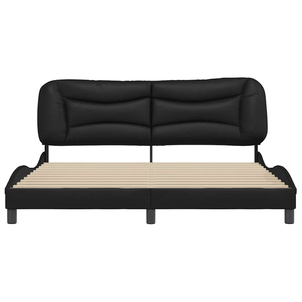 vidaXL Cadre de lit sans matelas "Hvar" Noir 180x200 cm Similicuir