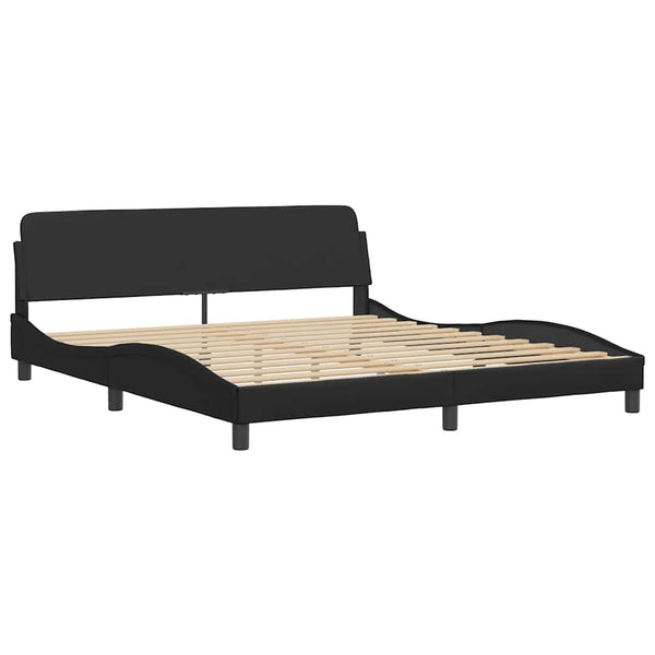 vidaXL Cadre de lit sans matelas "Hvar" Noir 180x200 cm Similicuir