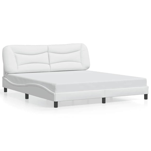 vidaXL Cadre de lit sans matelas « Hvar » Blanc 180x200 cm Similicuir