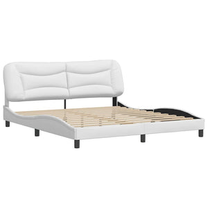 vidaXL Cadre de lit sans matelas « Hvar » Blanc 180x200 cm Similicuir