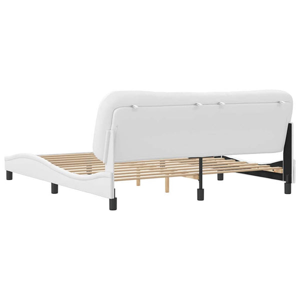 vidaXL Cadre de lit sans matelas « Hvar » Blanc 180x200 cm Similicuir