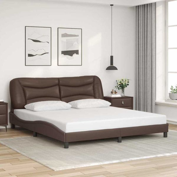vidaXL Cadre de lit sans matelas « Hvar » marron 180x200 cm en similicuir