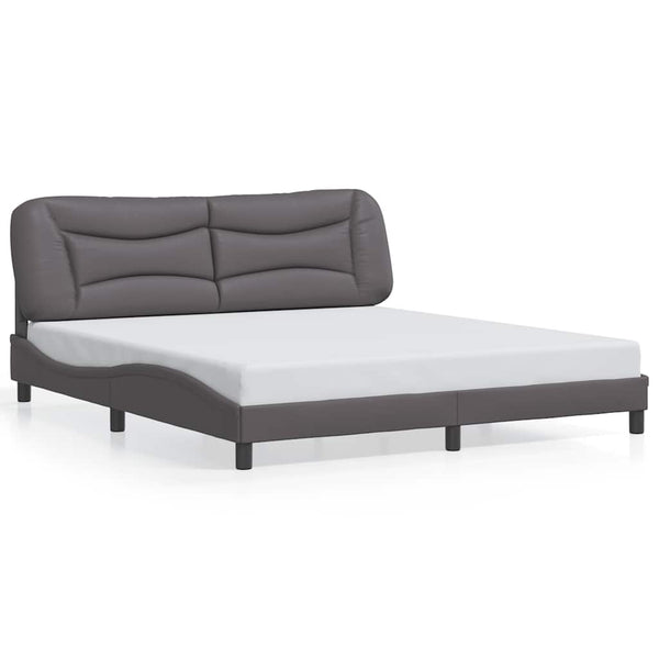 vidaXL Cadre de lit sans matelas "Hvar" Gris 180x200 cm Similicuir
