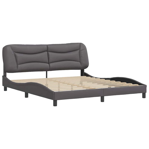 vidaXL Cadre de lit sans matelas "Hvar" Gris 180x200 cm Similicuir