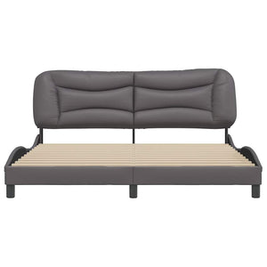 vidaXL Cadre de lit sans matelas "Hvar" Gris 180x200 cm Similicuir