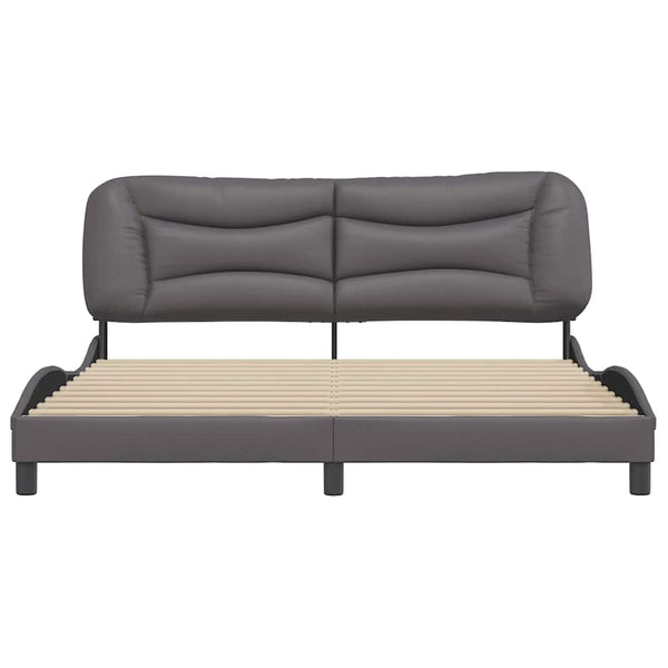 vidaXL Cadre de lit sans matelas "Hvar" Gris 180x200 cm Similicuir