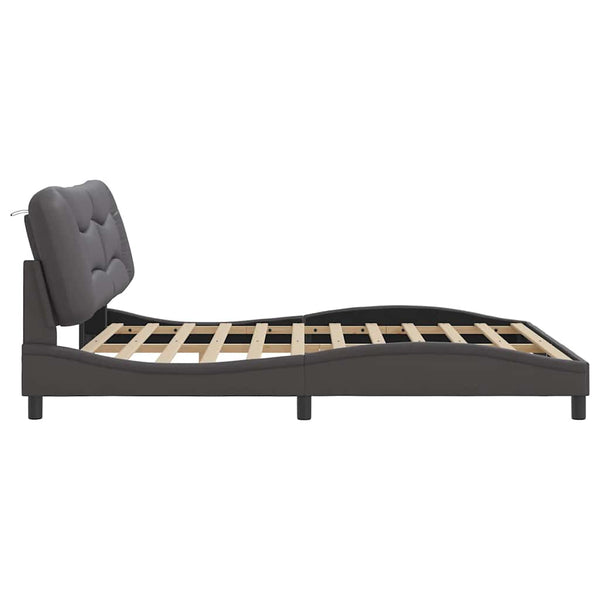 vidaXL Cadre de lit sans matelas "Hvar" Gris 180x200 cm Similicuir