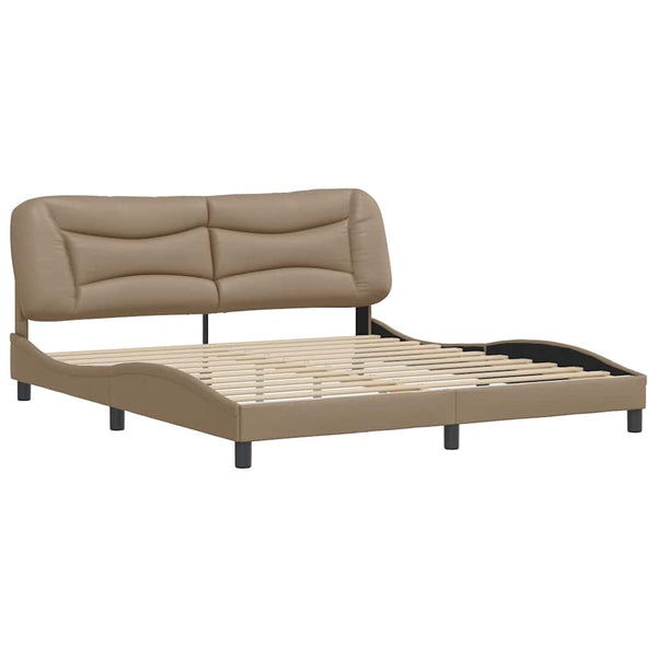 Bettgestell Cappuccino-Braun 180x200 cm Kunstleder