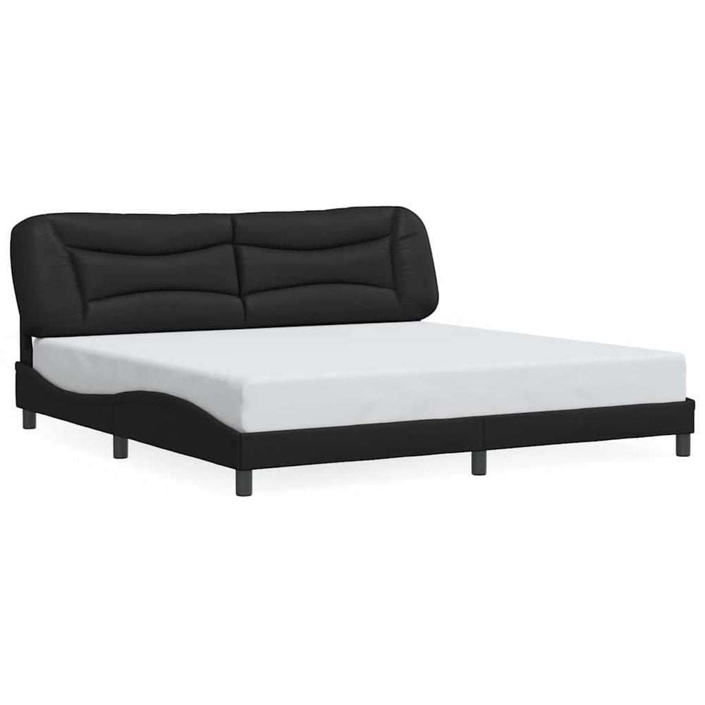 vidaXL Cadre de lit sans matelas "Hvar" Noir 200x200 cm Similicuir