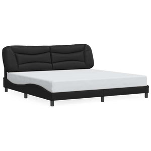 vidaXL Cadre de lit sans matelas "Hvar" Noir 200x200 cm Similicuir