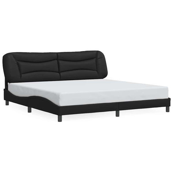 vidaXL Cadre de lit sans matelas "Hvar" Noir 200x200 cm Similicuir