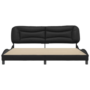 vidaXL Cadre de lit sans matelas "Hvar" Noir 200x200 cm Similicuir