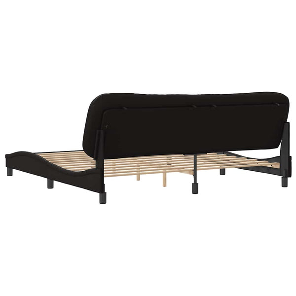 vidaXL Cadre de lit sans matelas "Hvar" Noir 200x200 cm Similicuir