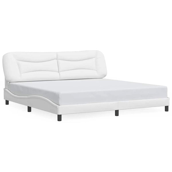 Bettgestell Hvar 200x200 cm Kunstleder Weiß