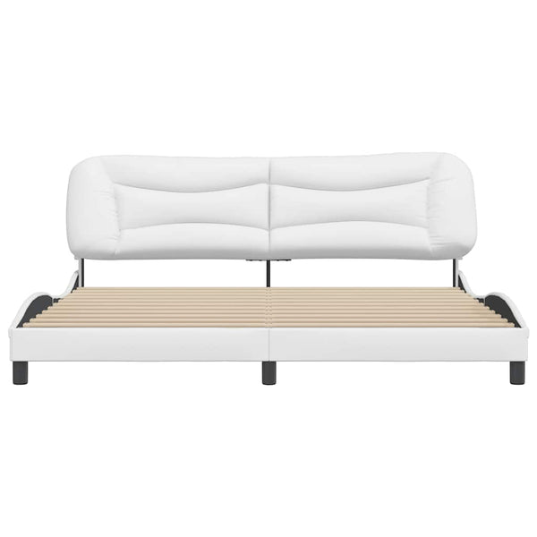 Bettgestell Hvar 200x200 cm Kunstleder Weiß