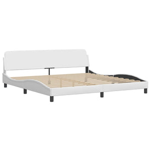 Bettgestell Hvar 200x200 cm Kunstleder Weiß