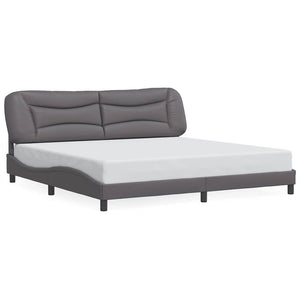 vidaXL Cadre de lit sans matelas "Hvar" Gris 200x200 cm Similicuir