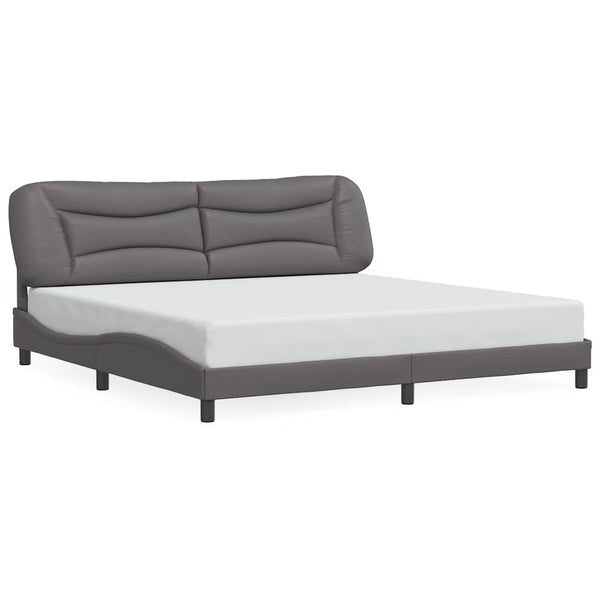 vidaXL Cadre de lit sans matelas "Hvar" Gris 200x200 cm Similicuir
