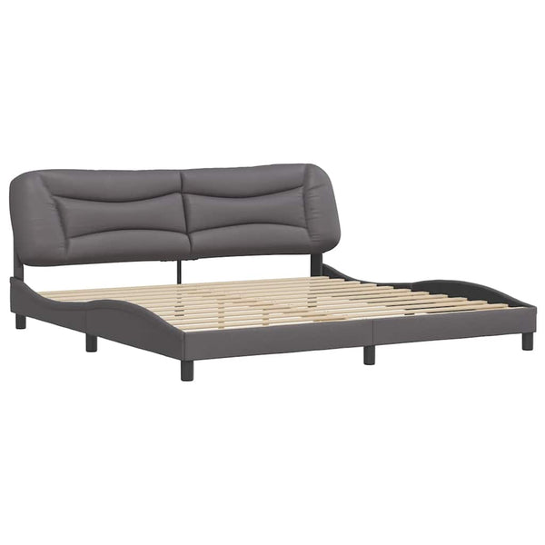 vidaXL Cadre de lit sans matelas "Hvar" Gris 200x200 cm Similicuir