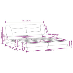 vidaXL Cadre de lit sans matelas "Hvar" Gris 200x200 cm Similicuir