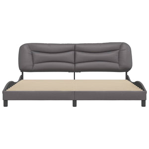 vidaXL Cadre de lit sans matelas "Hvar" Gris 200x200 cm Similicuir