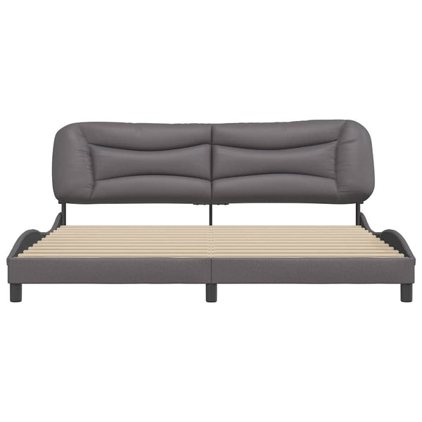 vidaXL Cadre de lit sans matelas "Hvar" Gris 200x200 cm Similicuir
