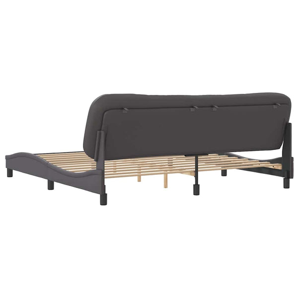 vidaXL Cadre de lit sans matelas "Hvar" Gris 200x200 cm Similicuir