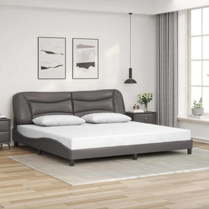 vidaXL Cadre de lit sans matelas "Hvar" Gris 200x200 cm Similicuir