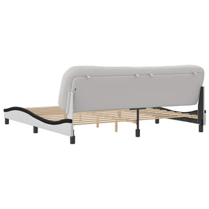 vidaXL Cadre de lit sans matelas « Hvar » blanc et noir 200x200 cm en similicuir