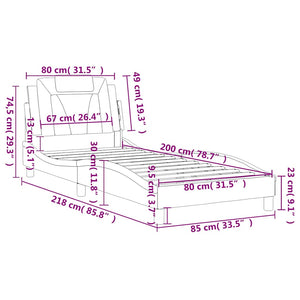 Bettgestell Viana 80x200 cm, Kunstleder Schwarz