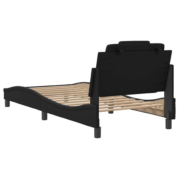 Bettgestell Viana 80x200 cm, Kunstleder Schwarz