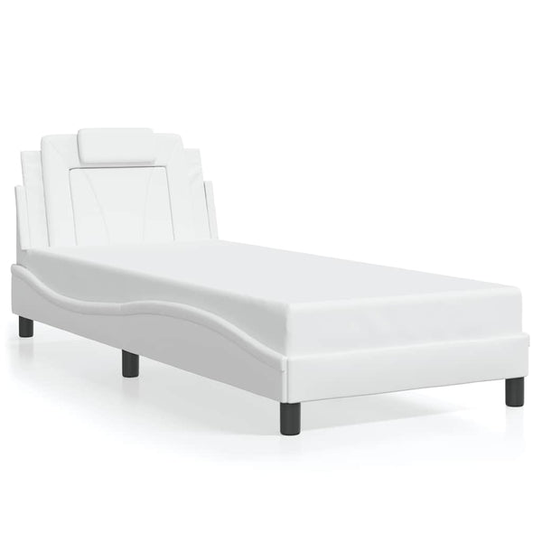 Bettgestell Viana 80x200 cm Weiß Kunstleder