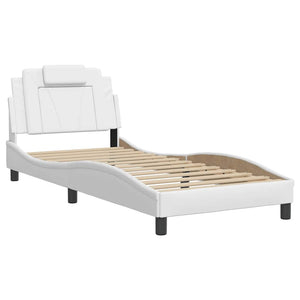 Bettgestell Viana 80x200 cm Weiß Kunstleder