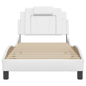 Bettgestell Viana 80x200 cm Weiß Kunstleder